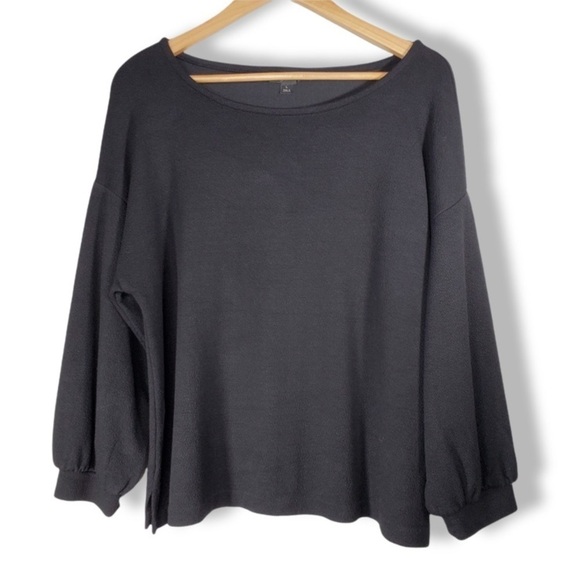 J. Crew Balloon‎ Sleeve Double-Knit Top Blouse Black Size L classic career - Picture 7 of 13